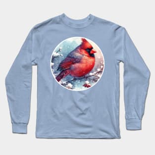 Snowy Cardinal Long Sleeve T-Shirt